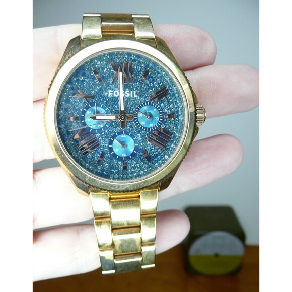 Women's Fossil Watch Cecile Rose Gold Crystallized Glitz AM4594 The Beat - Picture 2 of 9